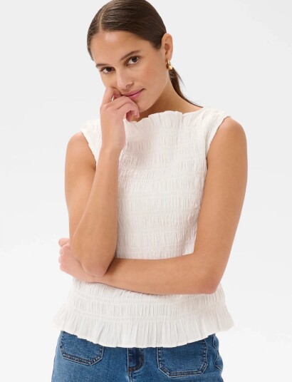 Kaffe Kabethany Smock Top White 44