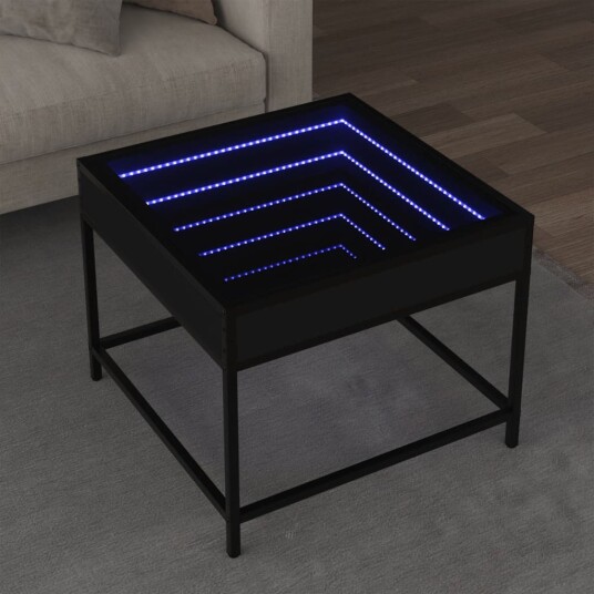 Salongbord med Infinity LED svart 50x50x41 cm 847677 Salongbord med Infinity LED svart 50x50x41 cm 847677