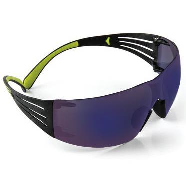 3m™ securefit™ 400 vernebriller svart/grønn innfatning ripebestandig/antidugg blå speillinse sf408as-eu 20 per eske