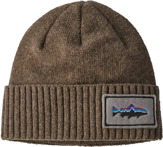 Patagonia Brodeo Beanie Fitz Roy Trout Patch Ash Tan OS Patagonia Brodeo Beanie Fitz Roy Trout Patch Ash Tan OS