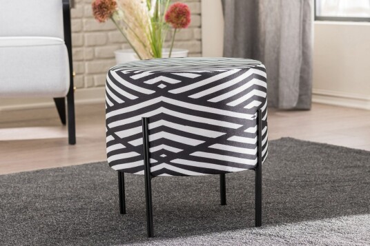Flowery Sittepuff Svart/Hvit