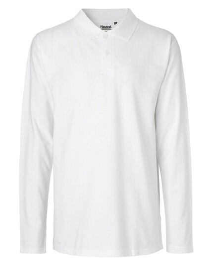 Neutral Organic Mens Classic Long Sleeve Polo Hvit