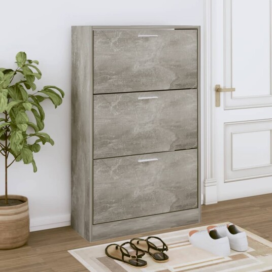 vidaXL Skoskap betonggr? 63x24x103 cm konstruert tre vidaXL Skoskap betonggr? 63x24x103 cm konstruert tre