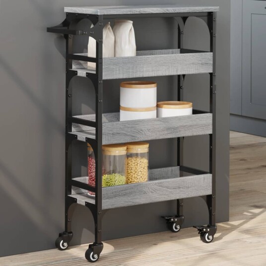 Kjøkkentralle grå sonoma 53x20x76 cm konstruert tre 842354 Kjøkkentralle grå sonoma 53x20x76 cm konstruert tre 842354