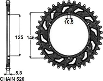 Kjedehjul SUNSTAR 1 3541 45 Kjedehjul SUNSTAR 1 3541 45