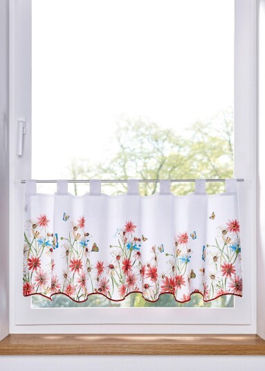 Bonprix Gardinkappe i mikrofiber med blomsterprint false