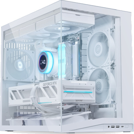 Lian Li O11 Dynamic Mini V2 Flow Kabinett Midi Tower Hvit Lian Li O11 Dynamic Mini V2 Flow Kabinett Midi Tower Hvit