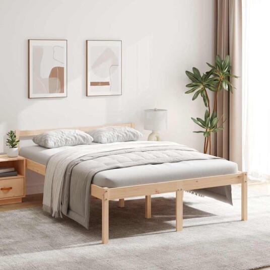 vidaXL Sengeramme heltre furu 135x190 cm 4FT6 Double
