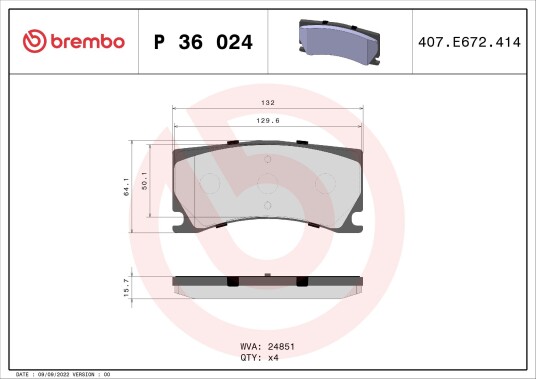 Bremseklosser BREMBO P 36 024