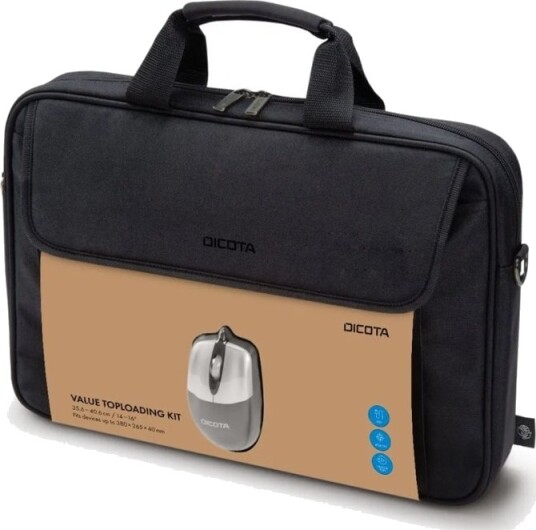 Dicota Value Toploading Kit Notebookbæreveske 14" 16" Svart Med Optisk Usb Mus