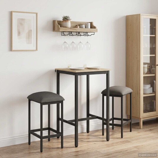 vidaXL Barstol 2 stk. Lysegrå 40 x 32 x 64 cm Konstruert tre vidaXL Barstol 2 stk. Lysegrå 40 x 32 x 64 cm Konstruert tre