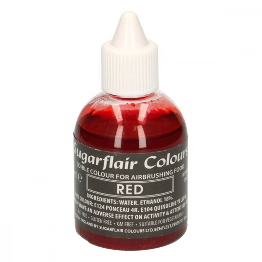 Sugarflair Airbrushfarge Rød 60ml 