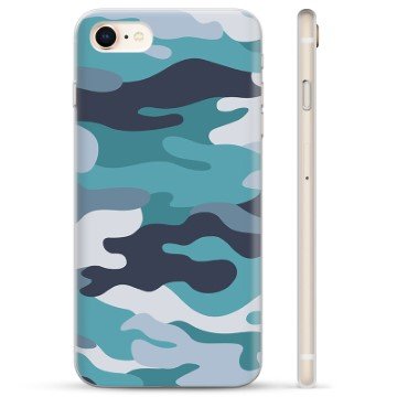 iPhone 7/8/SE (2020) TPU-deksel Blå Kamuflasje