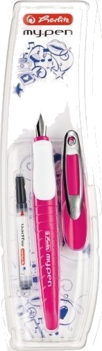 Herlitz Skole Fyllepenn My.Pen M-Spiss Rosa/Hvit - Rosa - Hvit - Patronfyllingssystem - Blå - Gummi - Rustfritt Stål - Blisterpakning (50046805) Herlitz Skole Fyllepenn My.Pen M-Spiss Rosa/Hvit - Rosa - Hvit - Patronfyllingssystem - Blå - Gummi - Rustfritt Stål - Blisterpakning (50046805)