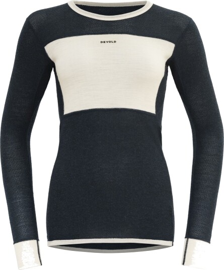 Devold Wool Mesh 190 Shirt Dame Ink/Offwhite M Devold Wool Mesh 190 Shirt Dame Ink/Offwhite M