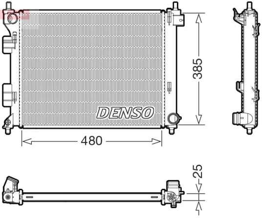 Radiator, motorkjøling DENSO DRM41034