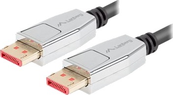 Lanberg Ca-Dpdp-20Cu-0010-Bk Displayport-Kabel 1 M Svart Sølv Ca-Dpdp-20Cu-0010-Bk