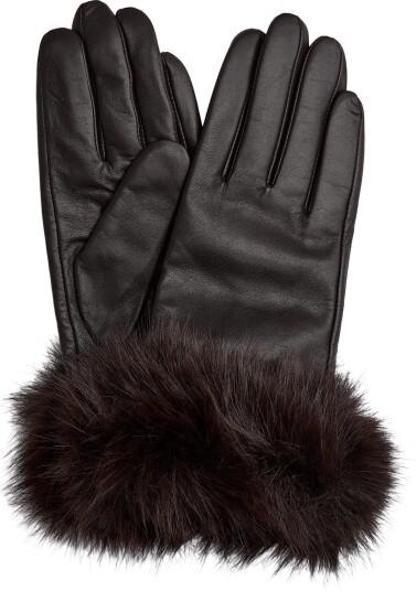 DEPECHE Gloves With Fur 008 CHOCOLATE 7 DEPECHE Gloves With Fur 008 CHOCOLATE 7