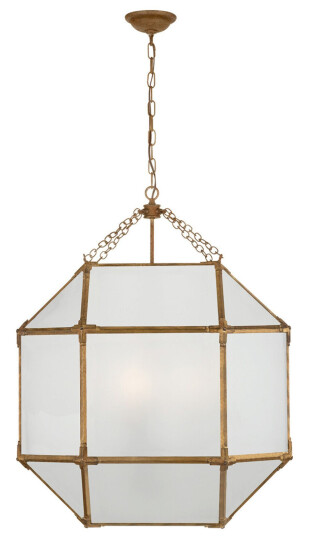 Morris taklampa Gilded Iron/frostat glas