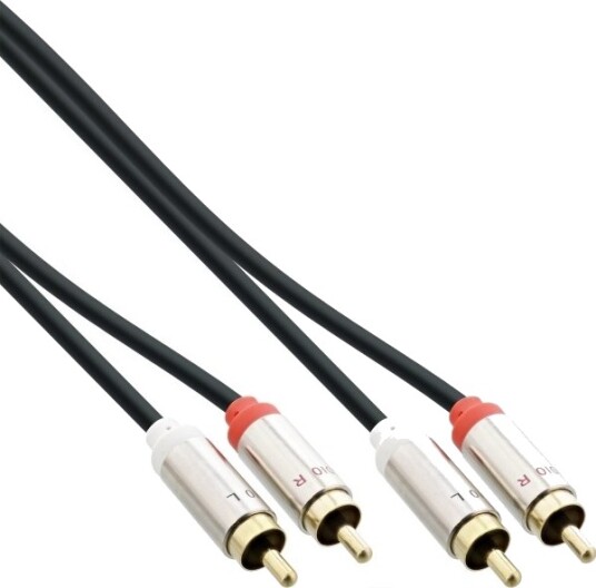 Inline 99264 2 X Rca Hankjønn 2 X Rca + Usb Hankjønn 0,5 M Svart