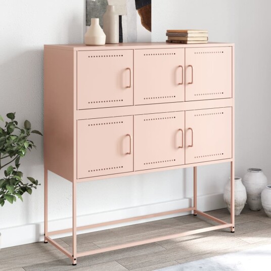 Skjenk rosa 100,5x39x107 cm kaldvalset stål 8721102634802