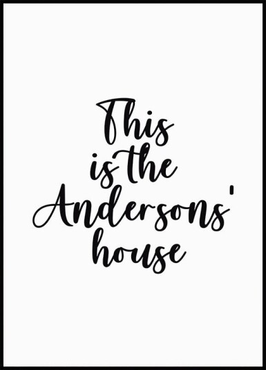 Custom Family Name House Plakat Plakat / 70x100cm Custom Family Name House Plakat Plakat / 70x100cm