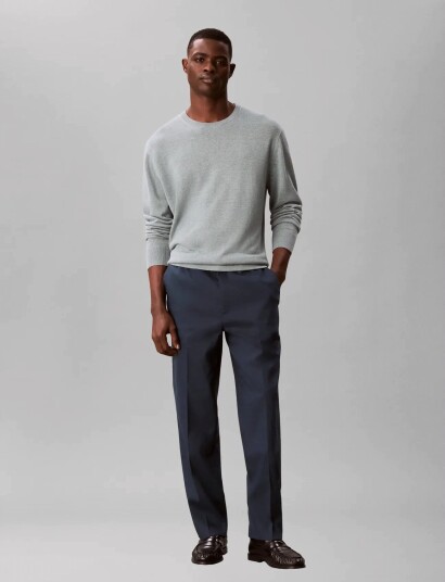 Calvin Klein Tapered Linen Lyocell Pant Navy 40