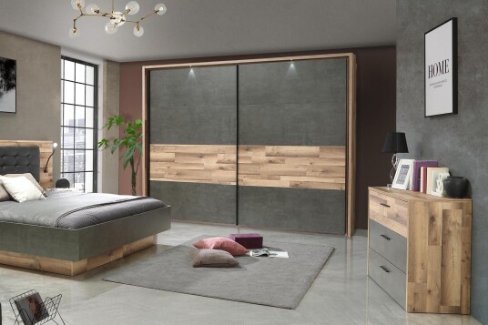 Kommode Bowerdale 100 cm Grå|Brun