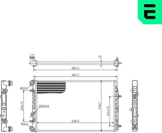 Radiator, motorkjøling ERA 673607