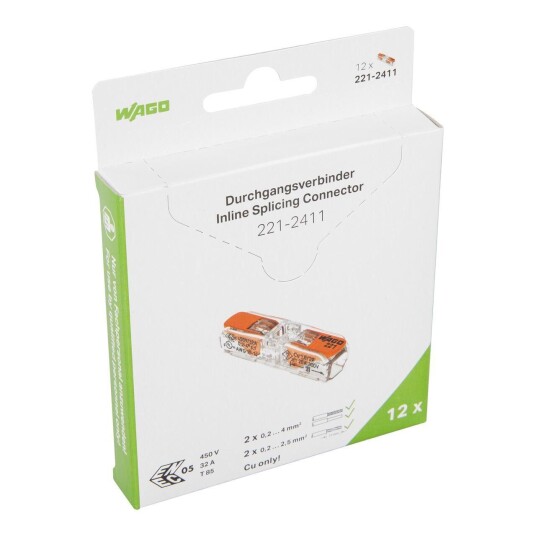 Wago Serie 221 Gjennomgangsverbinder 12stk