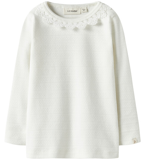 Lil Atelier Lil' Atelier Genser Blonder/Hullmønster NmfTapia Coconut M 4 år (104) Genser Hvit