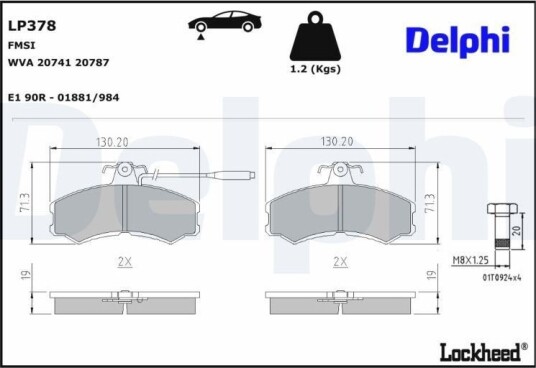 DELPHI LP378 Bremseklosser