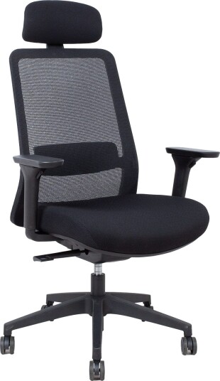 Kontorstol HOME4YOU Santo Svart meshstoff - Svart