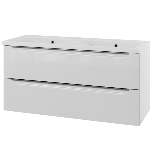 Linn Bad Mari D45cm Servantskap Hvit Matt / 120cm Dobbel 2 Skuffer