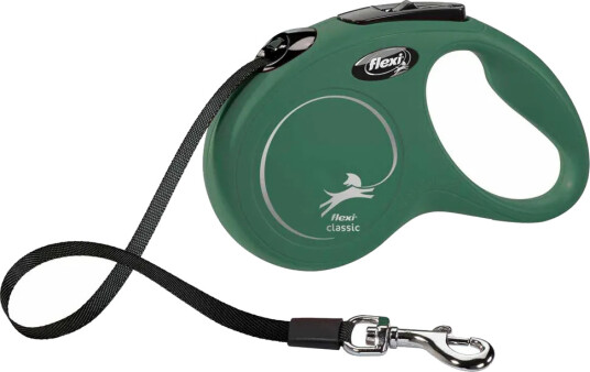 Flexi New Classic Hundebånd S 5M 15Kg Olivengrønn