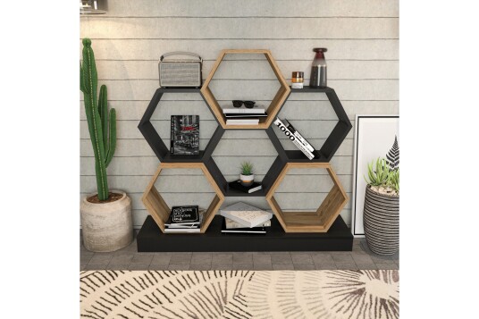 Desgrar Bokhylle 120x109 cm   Svart