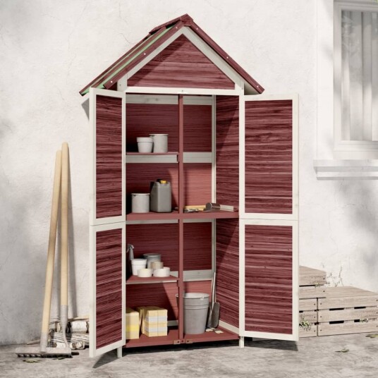 vidaXL Hageredskapsbod mocca 89x52,5x175 cm heltre furu