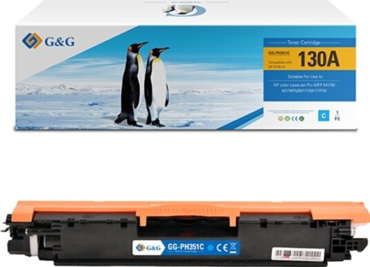 G&G Toner G&G-Kompatibel Toner Med Hp Cf351a Nt-Ph351c Hp 130A Cyan 1000S