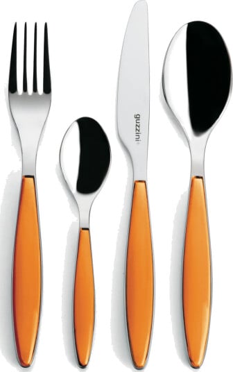 Guzzini Feeling bestikksett Clear orange 24 deler