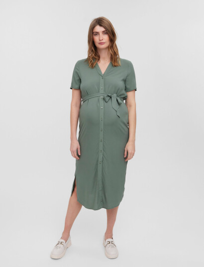 Vero Moda Maternity Vmmvica S/S Shirt Dress Ga Noos Green XL Vero Moda Maternity Vmmvica S/S Shirt Dress Ga Noos Green XL