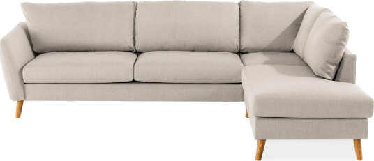 Trend 4 seters Høyrevendt L formet Sjeselongsofa i Stoff 280 cm bred Beige