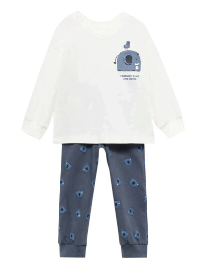 Mango Long Animal-Print Pyjamas - Grey - 12-18M