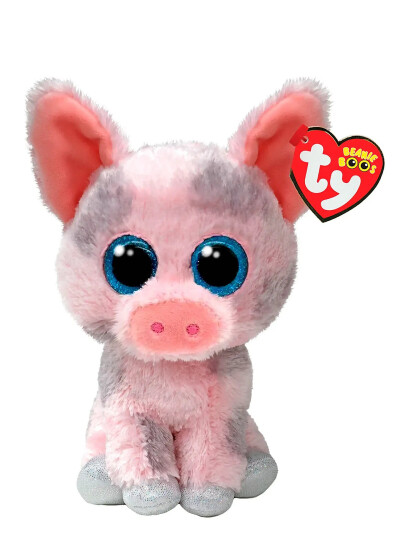 TY Hambone - Pink Pig Reg - Multi/patterned - 15.5 CM
