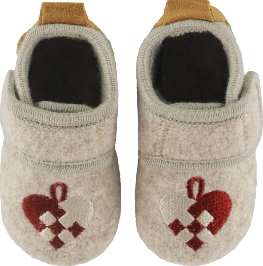 Mikk line Tøfler Prewalker Ull Jul Heart Mikk line 25/26 Tøfler Beige Brun Grå Rød 25 26