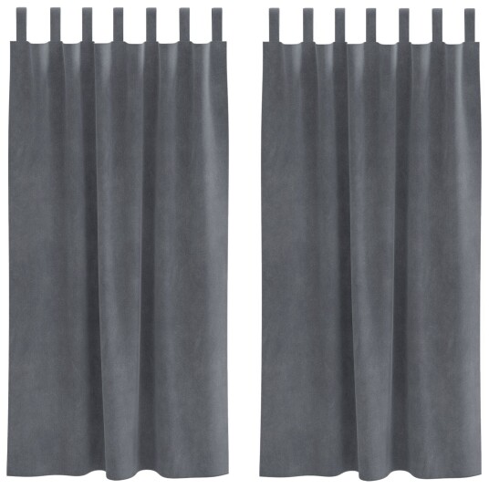  Gardiner med gardiner 2 pcs Lysegrå 140 x 175 cm Fløyel