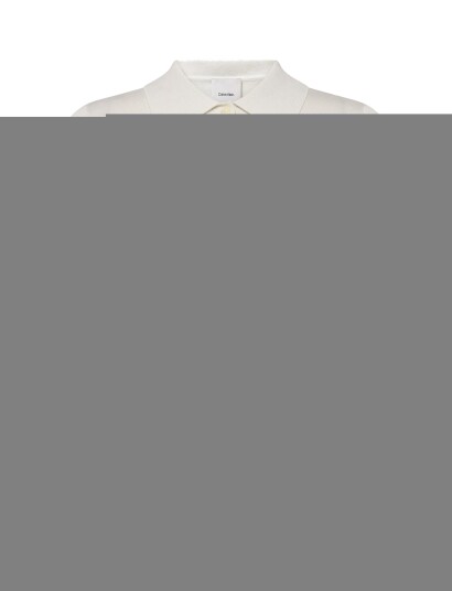 Calvin Klein Fine Gauge Ss Polo Cream M