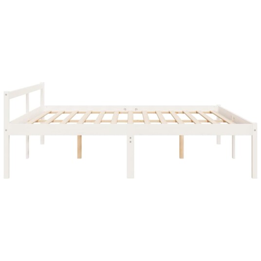 vidaXL Sengeramme hvit heltre furu 180x200 cm 6FT Super King