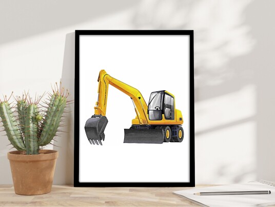 Plakat – Gravemaskin / Gul Plakat – Gravemaskin / Gul