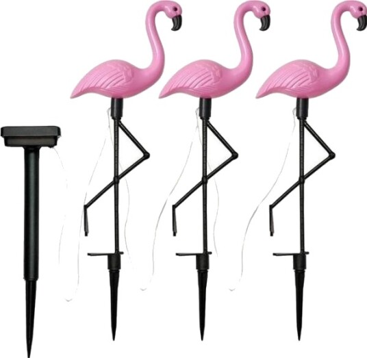Aptel 3 Solcellelamper Led Flamingoer Ip65 Zd50k
