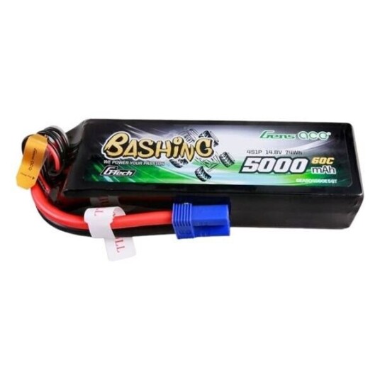Gens Ace 5000mAh 4S 60C Batteri for RC Kjøretøy med EC5-Kontakt